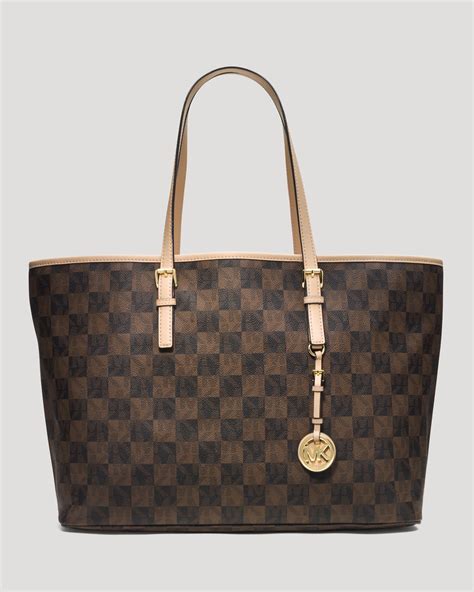 michael kors jet set checkerboard large tote|Michael Kors packable tote.